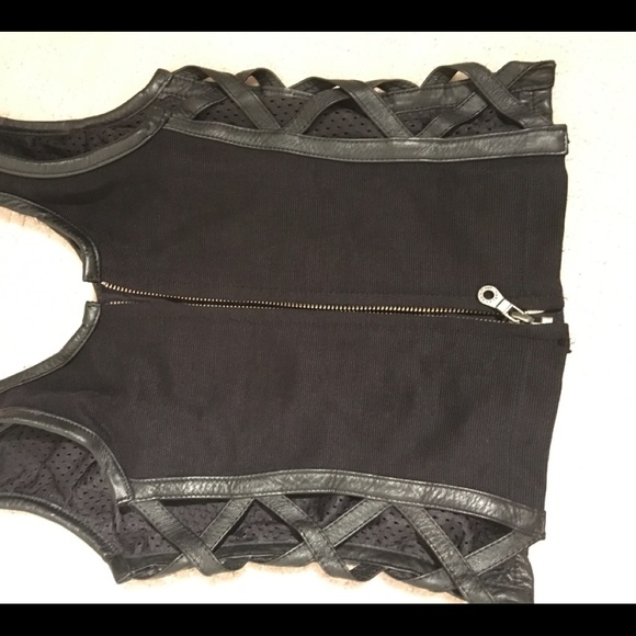 Harley Davidson leather/ fabric corset top - Picture 4 of 9
